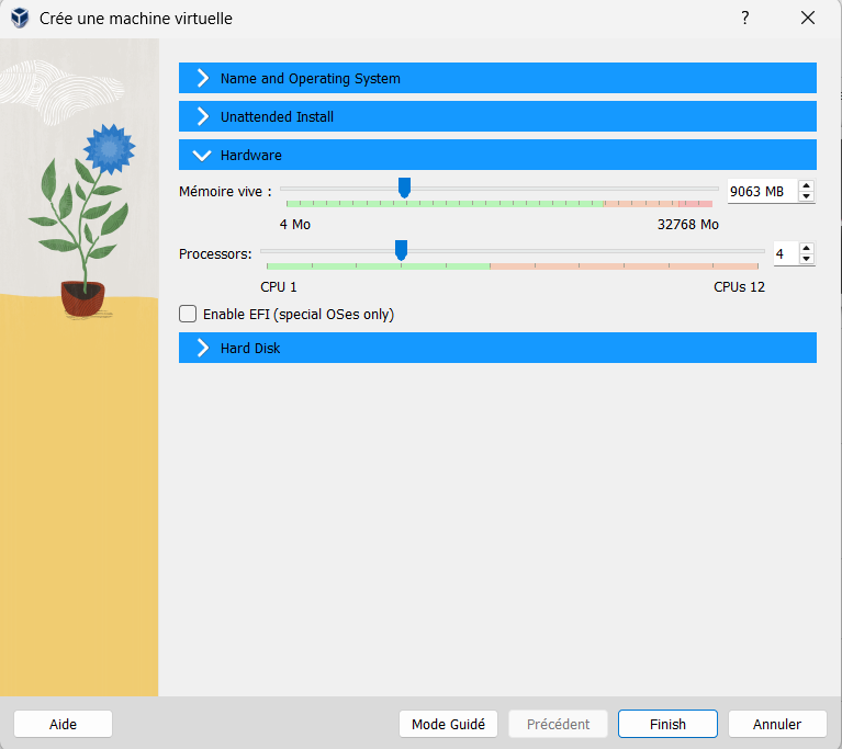 RAM and CPU configuration in VirtualBox